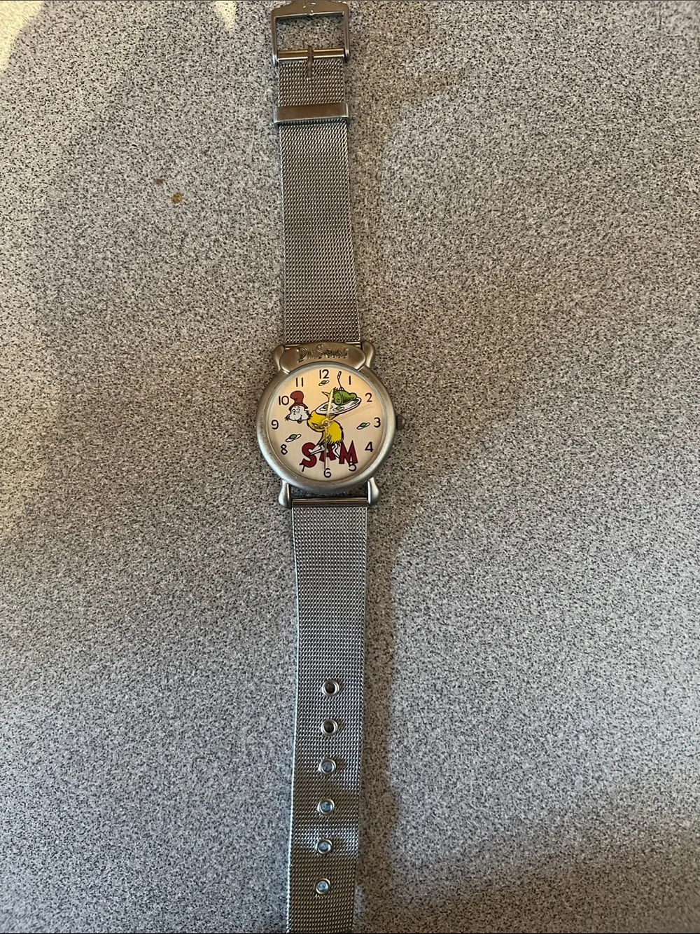 Dr. Seuss The Grinch Stainless Steel Watch - Black Mesh Band